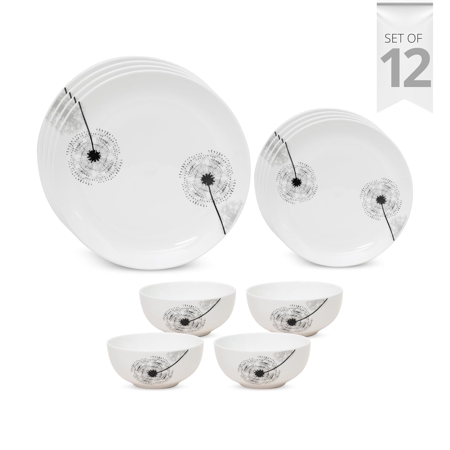 Clay Craft Fine Ceramic Eco2 Dinner Set (Set of 12), for Family of 4, Dinner Set Ceramic, Crockery Set, Dining Set for Dinner, Crockery Set for Gift, Kitchen Set for Home, Daily Use Crockery Set