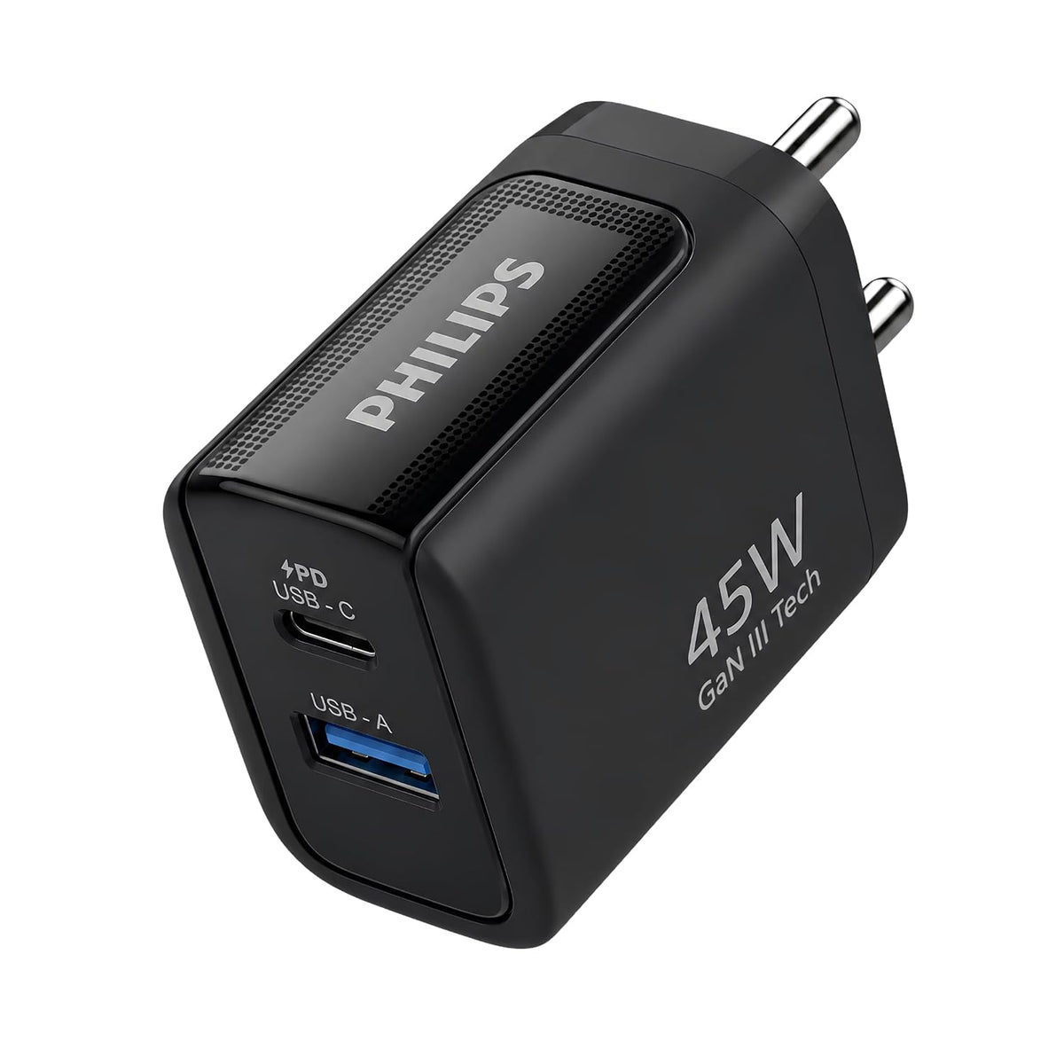 Philips DLP5321NB/94 Gen III Tech 45W Fast Charging Wall Charger (Slate Black)