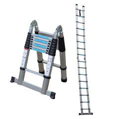 Bonkaso A-Shaped Telescopic Ladder 5 m (16.5 Ft), Premium Aluminum Alloy Folding Extension Ladder, EN131 Certified, 150kg Load Capacity, Anti-Slip Feet, Compact & Portable for Home and Outdoor Use