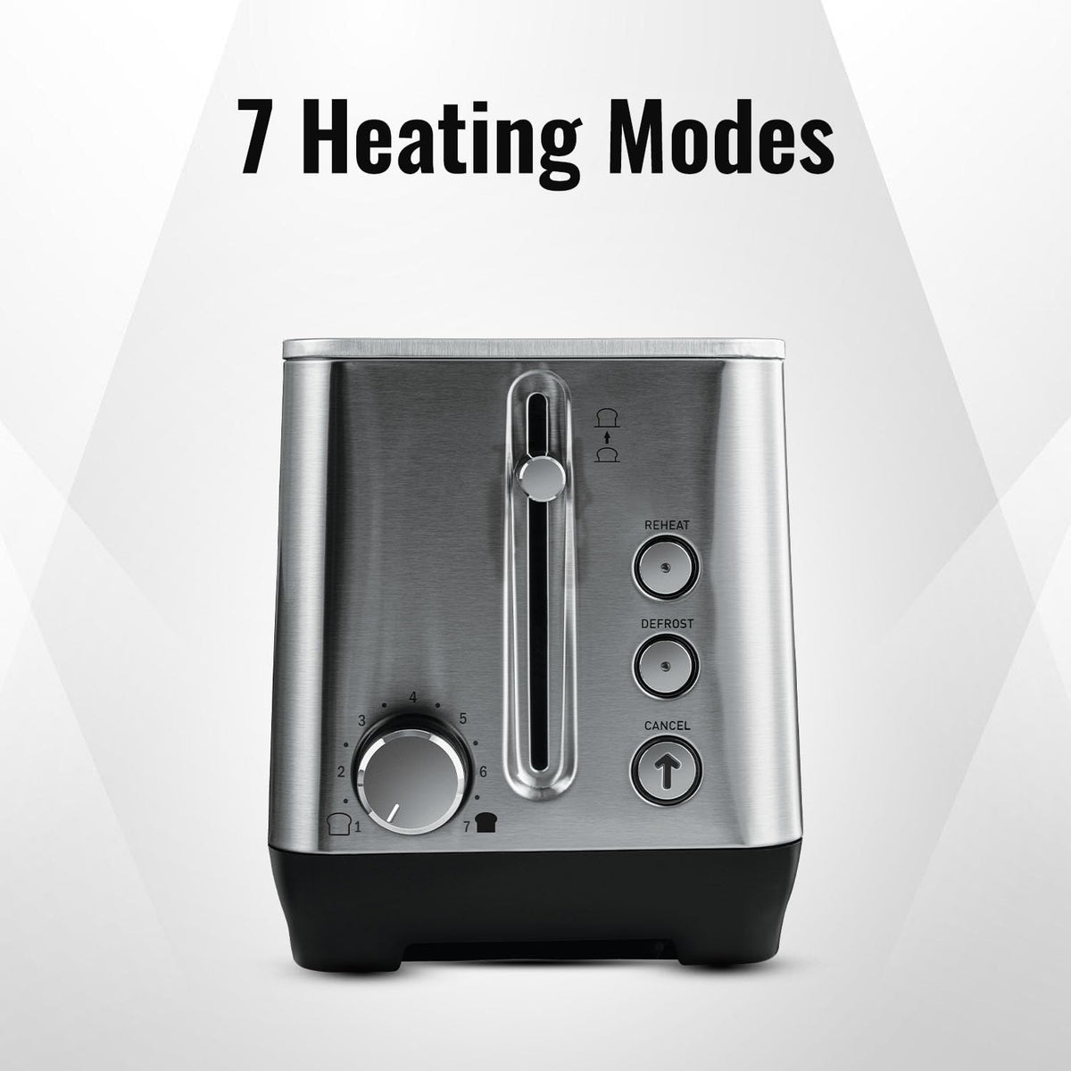 Sujata Pop-up Toaster | Stainless Steel, 7 Heating Modes, Cool Touch, Reheat & Defrost - PT11 - 2 Slice, 900W