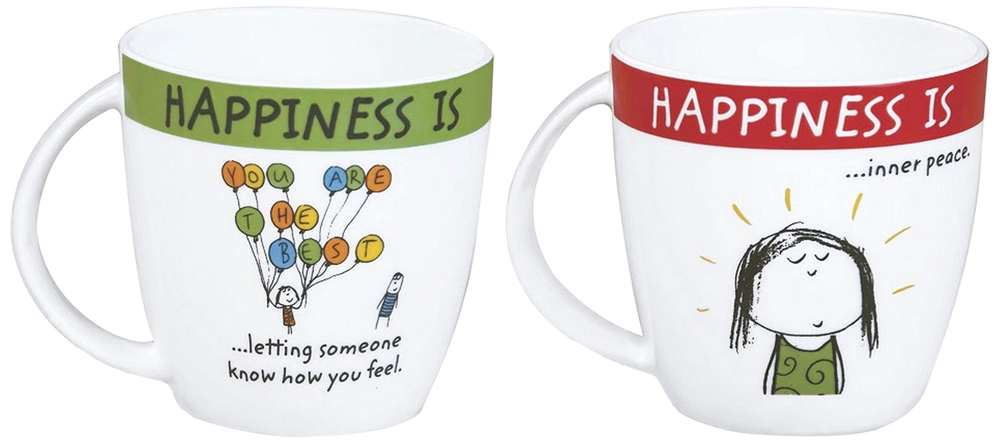 Clay Craft - Happiness Is, Inner Peace Bone China Milk Mug, 270ml/5.6cm, Multicolour