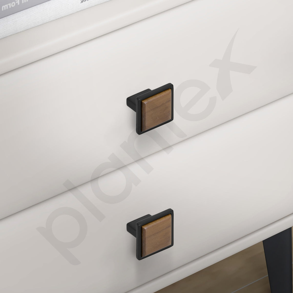 Plantex Cabinet Drawer Pull Knobs | Drawer Knobs Handles | Pull-Push Knobs for Kitchen & Wardrobe - Pack of 1 (Black & Wood)-6