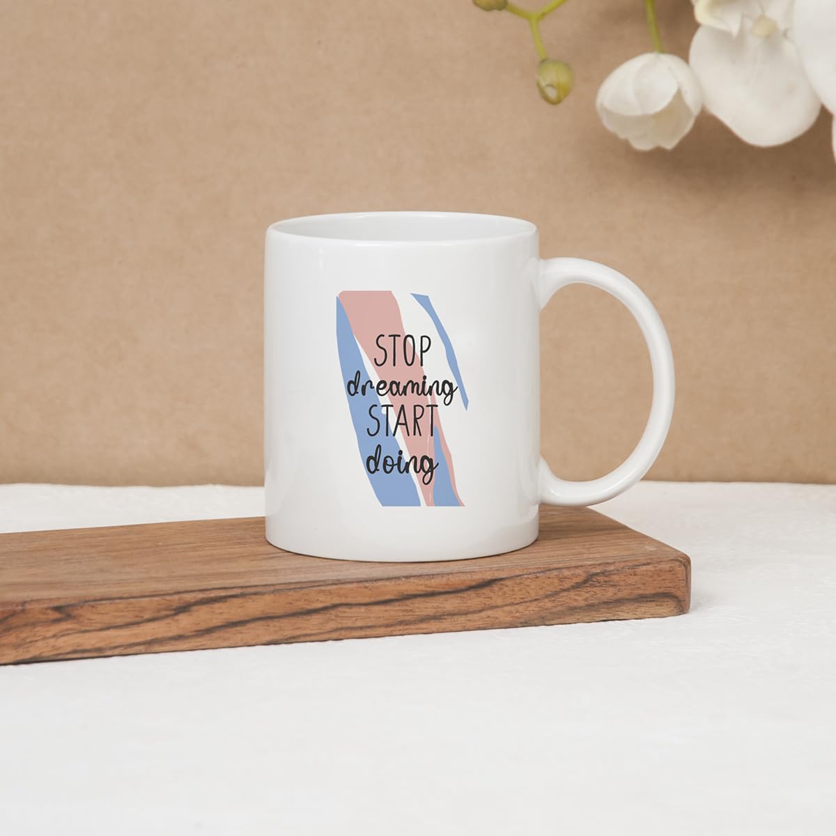 Clay Craft Fine Ceramic Start Your Morning Printed Milk/Coffee Mug 1 Piece 360 ml