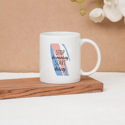 Clay Craft Fine Ceramic Start Your Morning Printed Milk/Coffee Mug 1 Piece 360 ml