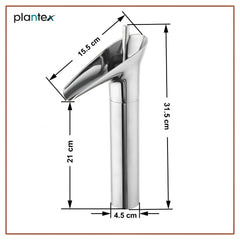 Plantex Designer Brass Basin Mixer Hot & Cold/Single Lever Mixer tap for Wash Basin/Wash Basin Tap for Home-(Silver)-3