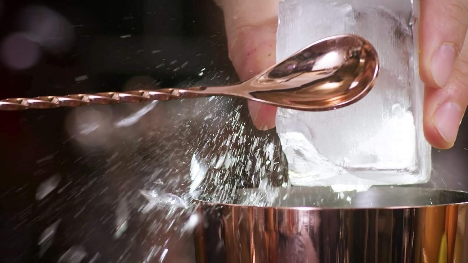 Dynore Stainless Steel Copper Plated Twisted Design Teardrop Bar Spoon/Mixing Spoon/Cocktail Mixing Spoon/Stirring Spoon