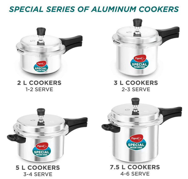Pigeon by Stovekraft Aluminium Outer Lid Pressure Cooker (Silver)