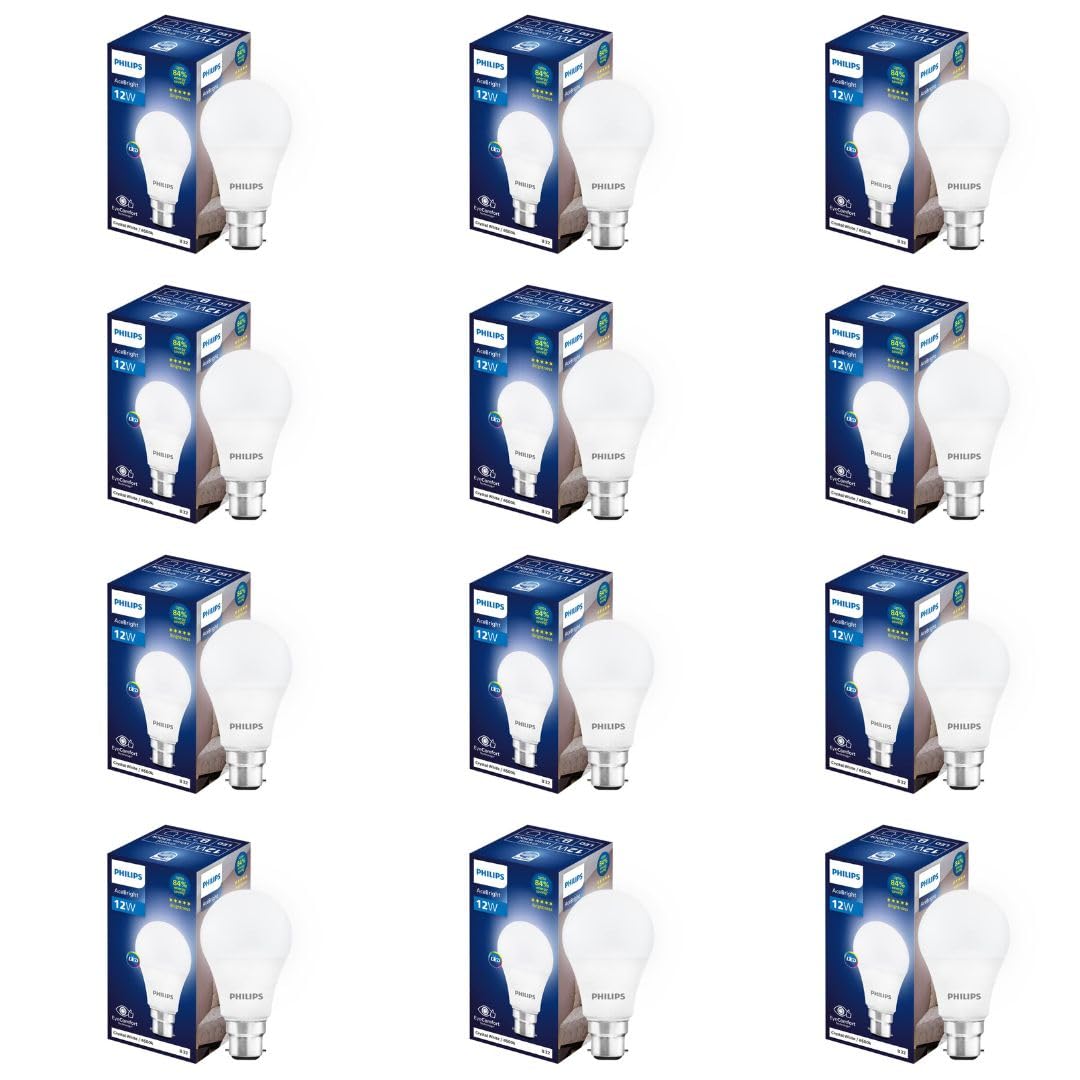Philips 12-watt LED Bulb - AceBright High Wattage LED Bulb (Pack of 12)