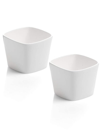 Clay Craft Basic Bowl Square 4 Piece Small Plain White