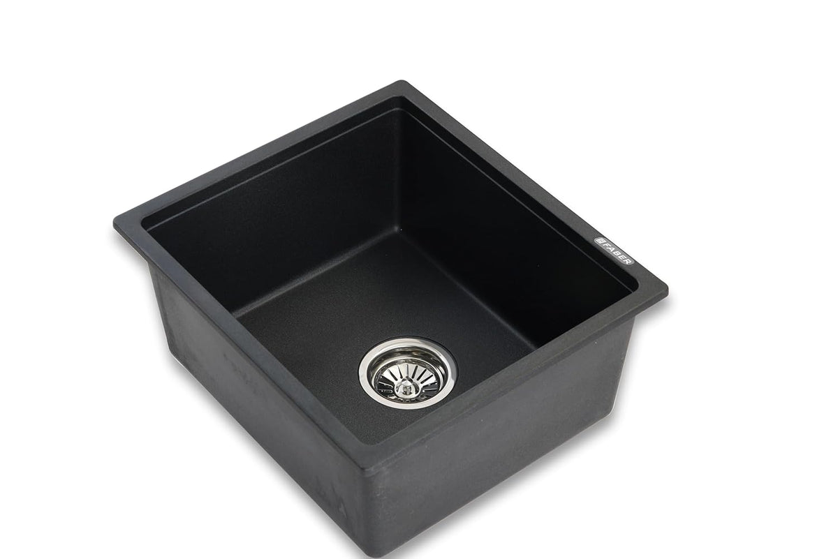 Faber Verona Ingranite18"X16"Single Bowl Sink|Includes Plumbing Waste Kit|25 Years Warranty|Silent,Scratch,Dent & Heat R