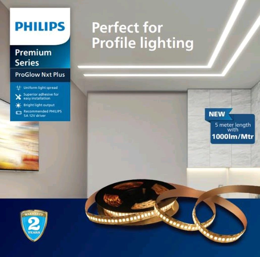 Philips Polycarbonate 240 LED'S/M 11 Watts/M Profile Light For Ceiling (Natural White 4000k, B0DMLQP2JP)