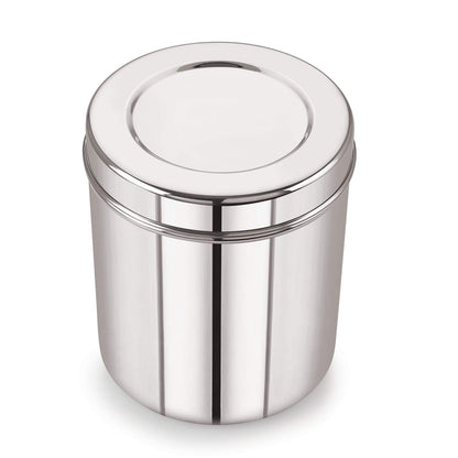 Neelam Stainless Steel 22 Gauge Deep Dabba - 2600 ml, 1 Piece, Silver – Durable and Elegant Food Storage Container, Ideal for Storing Grains, Snacks, Leftovers, Perfect for Daily Use, Easy to Clean.