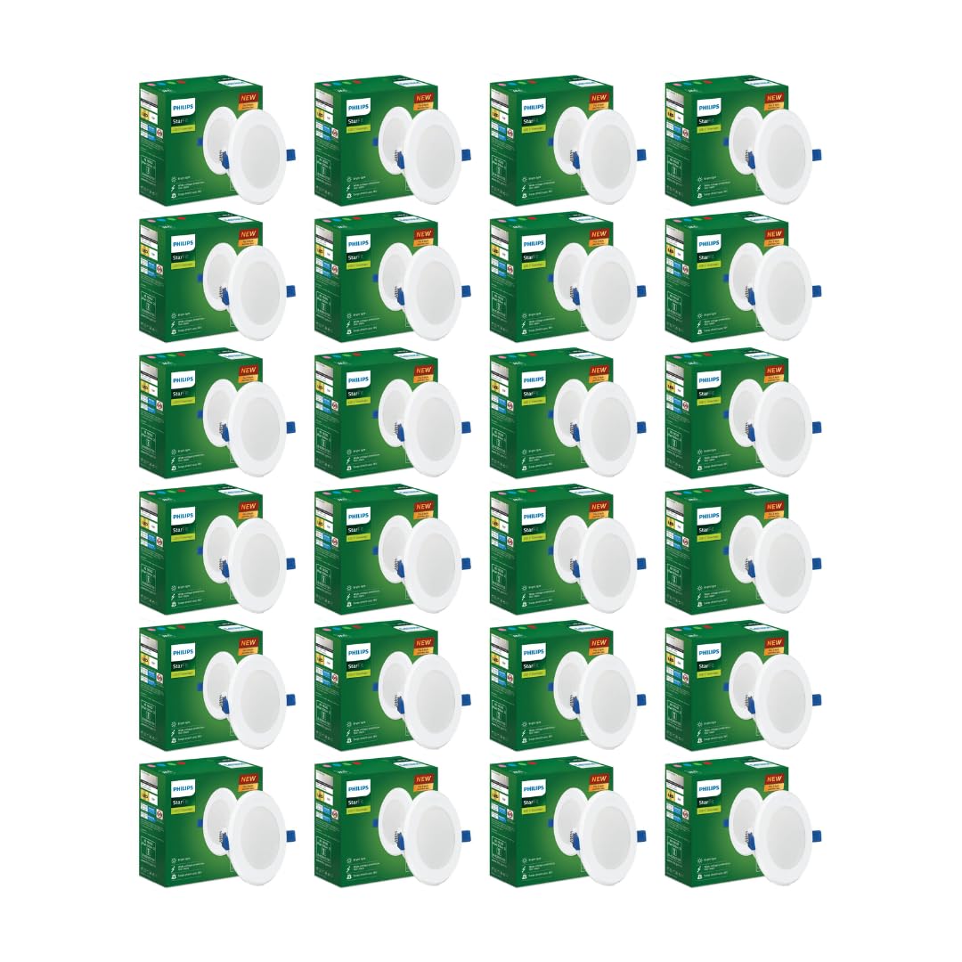 Philips Polycarbonate Starfit 5 watt Concealed JB LED downlighter for Ceiling with 3 inch Cut-Out (Warm White (Pack of 24)