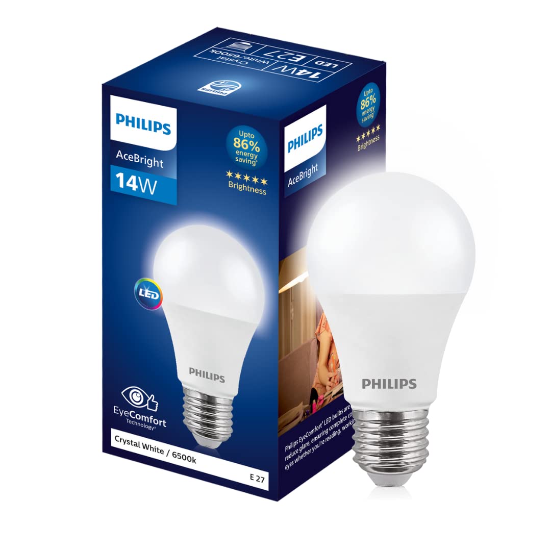 Philips 14-watt LED Bulb - AceBright High Wattage LED Bulb (Pack of 2) (White, B0C61MTMTB)