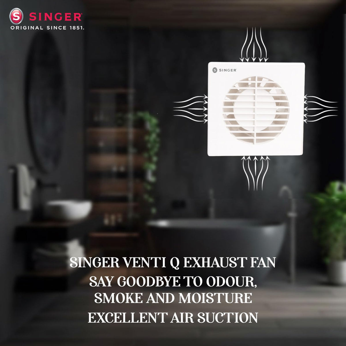 SINGER Venti Q 100mm Energy Efficient Exhaust fan for Kitchen, Bathroom-6