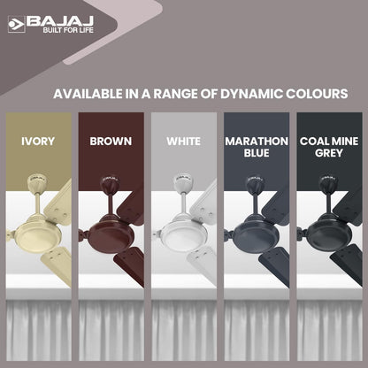 Bajaj Durato 12S1 1200MM (48") Ceiling Fans For Home | BEE Star Rated Energy Efficient Ceiling Fan | Thermatuff Technology | High Air Delivery & High Speed 400 RPM | 3-Yr Warranty 【Ivory】