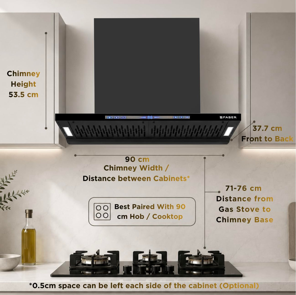 Faber SLIMX 90cm 1500m³/hr BLDC Autoclean Filterless T-Shape Chimney||Built In Oil Collector|Touch & Gesture Control|12Y
