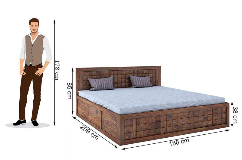 Dreamer 100% Pure Sheesham King Size Storage Beds