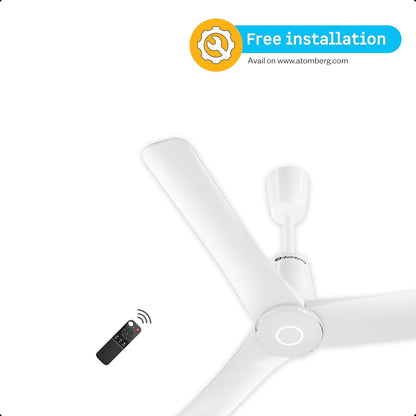 atomberg Aris Contour Smart 900mm Voice Controlled BLDC Ceiling Fan with Remote |BEE 5 star| Best-in-class Air Flow |Silent Operation| Designer Fan | Free Installation | 5 Year Warranty | Marble White
