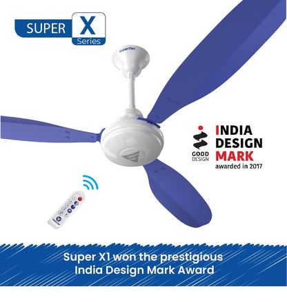 Superfan SuperX1 1200mm BLDC Ceiling fan for Home | India's 1'st BLDC fan| BEE 5 Star Rated Energy Efficient BLDC Fan| 5 Year Warranty (Pot Brown)