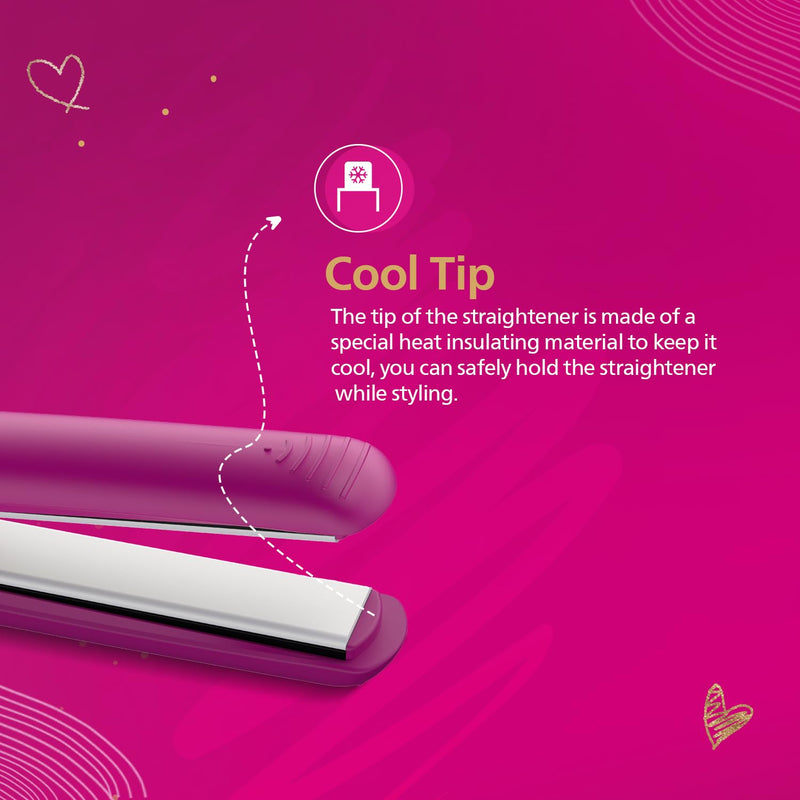 Philips Hair Straightener, Long-Lasting Salon like Results, Frizz Control,Shine (BHS252/00)