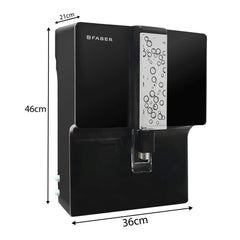 Faber Galaxy Fresh Alkaline RO+UV+MAT, 7 Liters, 8 Stage Water Purifier with Upto 2500 TDS, Black