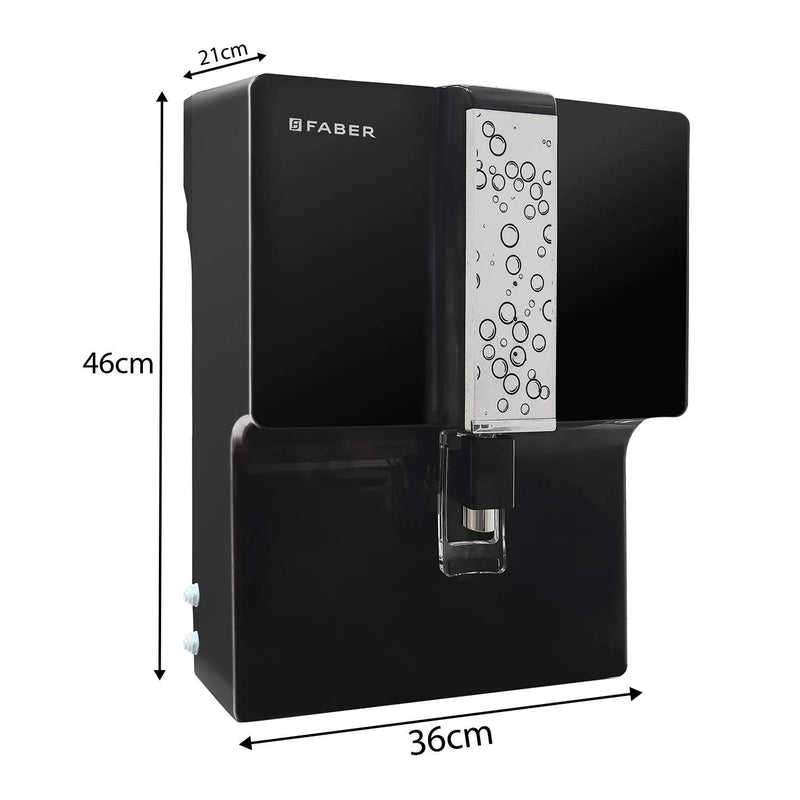 Faber Galaxy Fresh Alkaline RO+UV+MAT, 7 Liters, 8 Stage Water Purifier with Upto 2500 TDS, Black