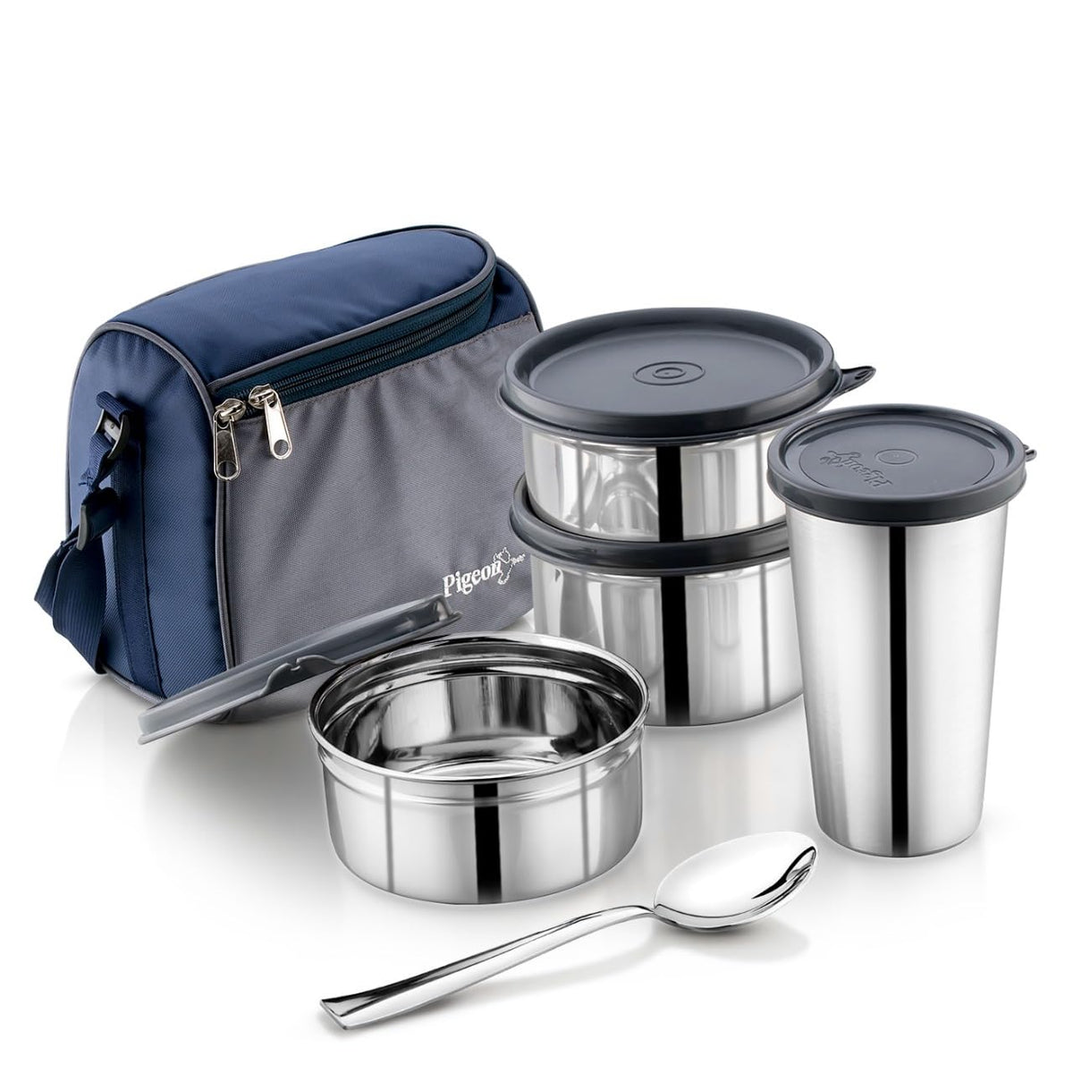 Pigeon Vibe Stainless Steel Lunch Box | SS Tiffin Box with Leak-Proof Airtight Lid