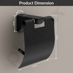 Plantex Space Aluminium Toilet Paper Holder/Tissue Paper Roll Holder in Bathroom/Lavatory/Bathroom Accessories (Black)-3
