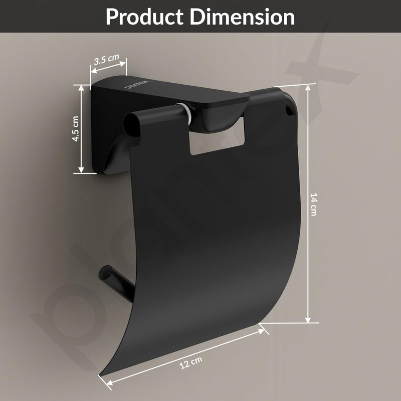 Plantex Space Aluminium Toilet Paper Holder/Tissue Paper Roll Holder in Bathroom/Lavatory/Bathroom Accessories (Black)-3