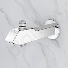 Plantex Pure Brass Bathtub Spout with Button Attachment for Hand Shower with Water Saving Aerator with Teflon Tape and Wall Flange/Spout with Button-(PRI-322-Chrome)-6