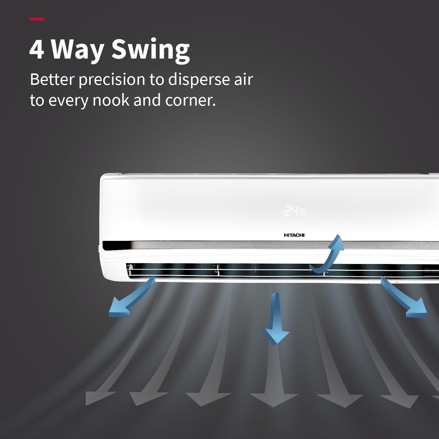 Hitachi 1.5 Ton 5 Star Wi-Fi Inverter Split AC (100% Copper, Heavy Duty, Xpandable+, ice Clean, Dust Filter, 5700XXL RAS.Y518PCAISL2, White)