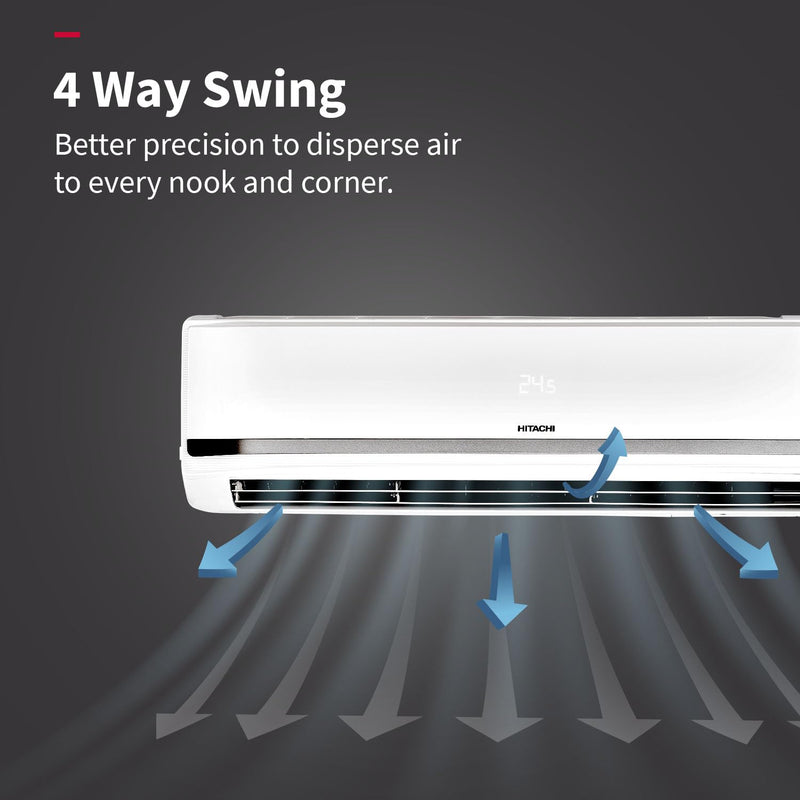 Hitachi 1.5 Ton 5 Star Wi-Fi Inverter Split AC (100% Copper, Heavy Duty, Xpandable+, ice Clean, Dust Filter, 5700XXL RAS.Y518PCAISL2, White)