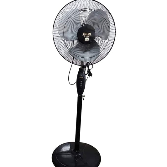 Remi 400 MM Pedestal Fan (PF-400) (BLACK/SILVER) - 54 cm, 1.3 kW, 1700 RPM, 3-Speed, Oscillating, Compatible with Desktops, Servers, Gaming Consoles, etc.
