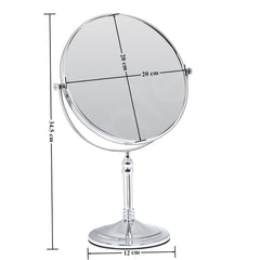 Plantex Premium Brass Magnifying Mirror/Dual Side Makeup Mirror with 5x/1x Magnification/Tabletop Vanity Hand Mirrors Stand (8 Inch-Chrome/Tabletop)-5