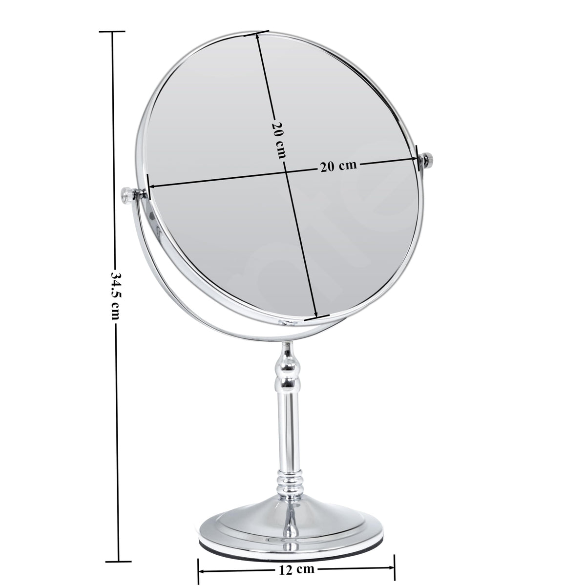 Plantex Premium Brass Magnifying Mirror/Dual Side Makeup Mirror with 5x/1x Magnification/Tabletop Vanity Hand Mirrors Stand (8 Inch-Chrome/Tabletop)-5