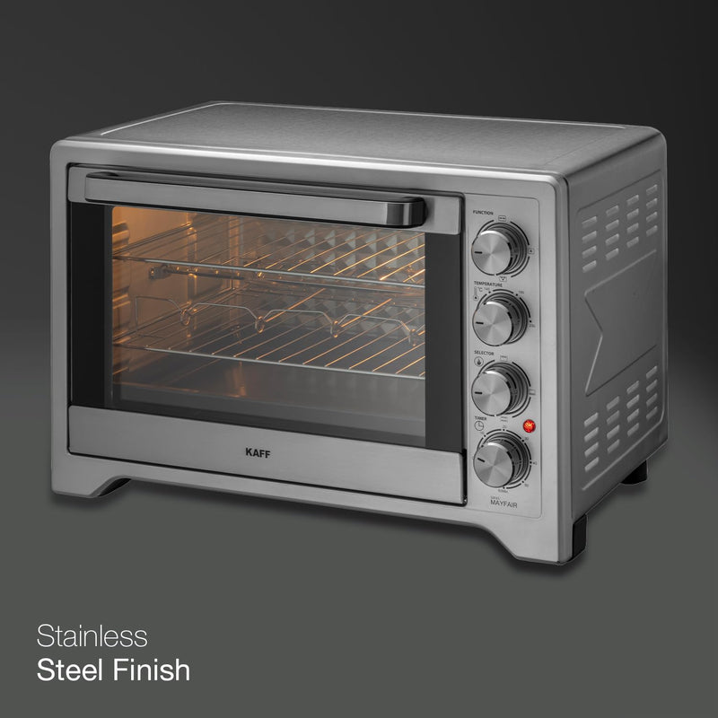 Kaff MFOT45-SS Electric Oven Toaster Grill (OTG) for Kitchen 45 Litre, 2000W with Rotisserie and Convection Fan | Stainl