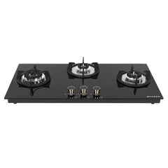 Faber Hob 90 cm 3 Burner|Auto-Ignition|Spillage Proof|Brass Burners|Metal Knobs|Pan Support|2yrs on Burner,5 Yrs Warrant