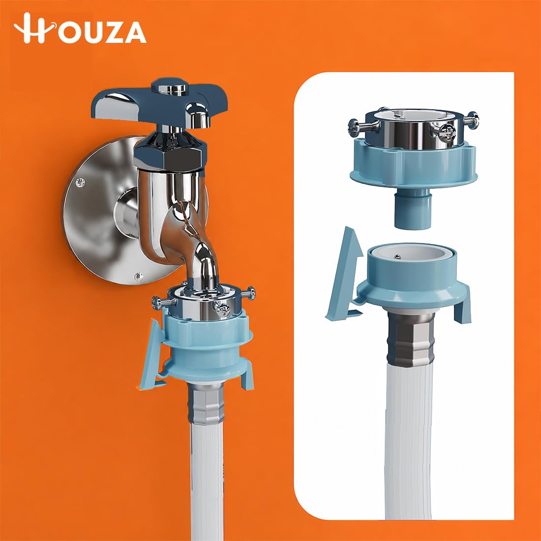 HOUZA 3 Meter Fully Automatic Washing Machine Inlet Pipe with Universal Tap Connector | Hot & Cold Water Washing Machine Pipe Inlet | Leak-Proof, Burst-Proof & Anti-Kink Design