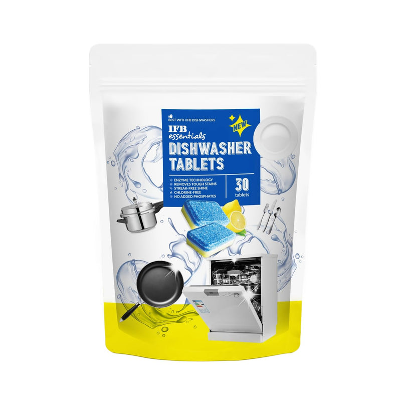 IFB Essentials Dishwasher Tablets, Yellow, Small 30 tablets
