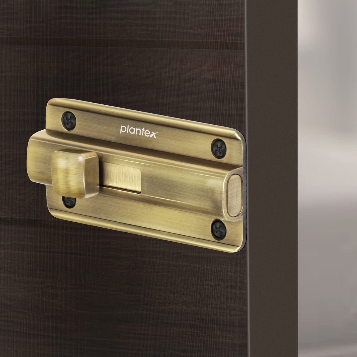 Plantex Premium Heavy Duty Door Stopper/Door Lock Latch for Home and Office Doors/Baby Latch - Pack of 2 (Brass Antique)-4