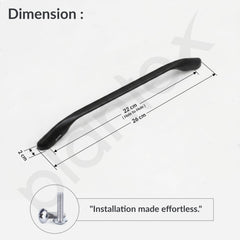 Plantex Cabinet Handle/224mm Handle for Wardrobe/Kitchen Handle/Pull-Push Handle for Home/Office - Pack of 1 (Black) (Model APS-PH-101)-2