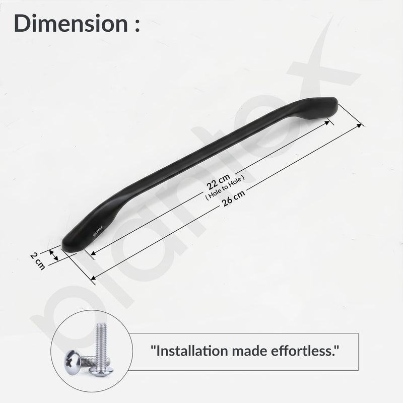 Plantex Cabinet Handle/224mm Handle for Wardrobe/Kitchen Handle/Pull-Push Handle for Home/Office - Pack of 1 (Black) (Model APS-PH-101)-2
