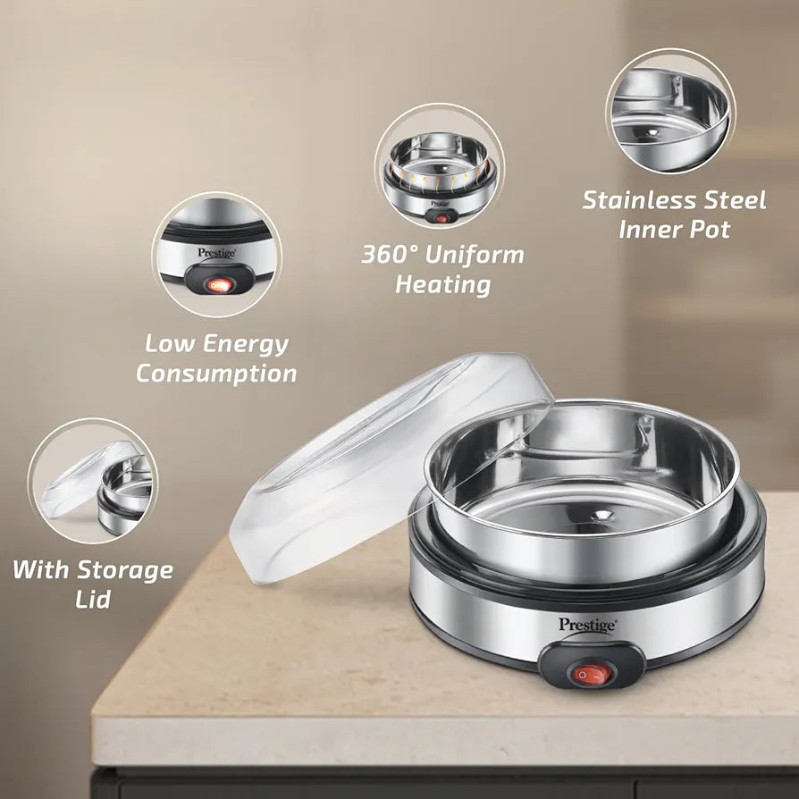Prestige Electric Yoghurt Maker with Storage Lid| Stainless Steel Inner Pot| Low Energy Consumption| 360 Degree Uniform Heating| PYM 02