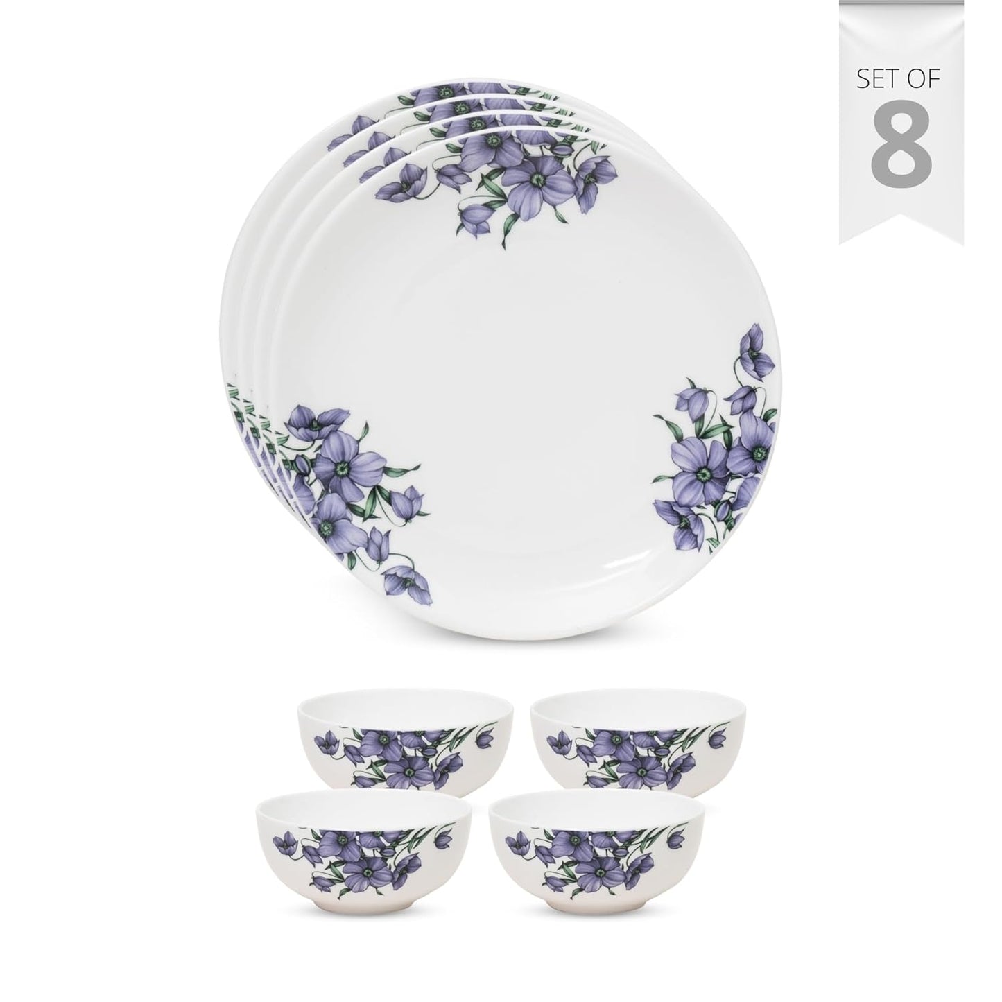 Clay Craft Fine Ceramic Eco Dinner Set, Enchanting Gold, for Family of 4, Dinner Set Ceramic, Crockery Set, Dining Set for Dinner, Crockery Set for Gift, Kitchen Set (ECO6, 8 Pieces)