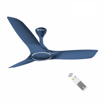 Havells Stealth Air BLDC 1200mm Ceiling Fan| Upto 55% Energy Saving| Silent & Premium| 5 stars Rating| 100% Copper Motor| RF Remote, Memory Backup, Timer| (Indigo Blue, Pack Of 1)