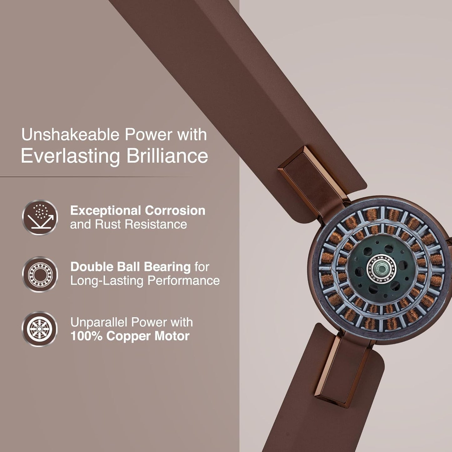 V-Guard Glado Prime Vx 1.2 Meter Sweep 400 RPM Speed (ELEGANCE BROWN MATTE)