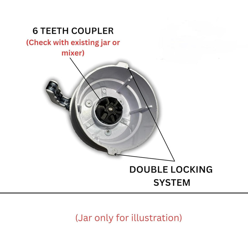 Jar Coupler (6-Teeth, Double Locking) - Pack of 1 | Compatible with Sujata Mixer Grinder