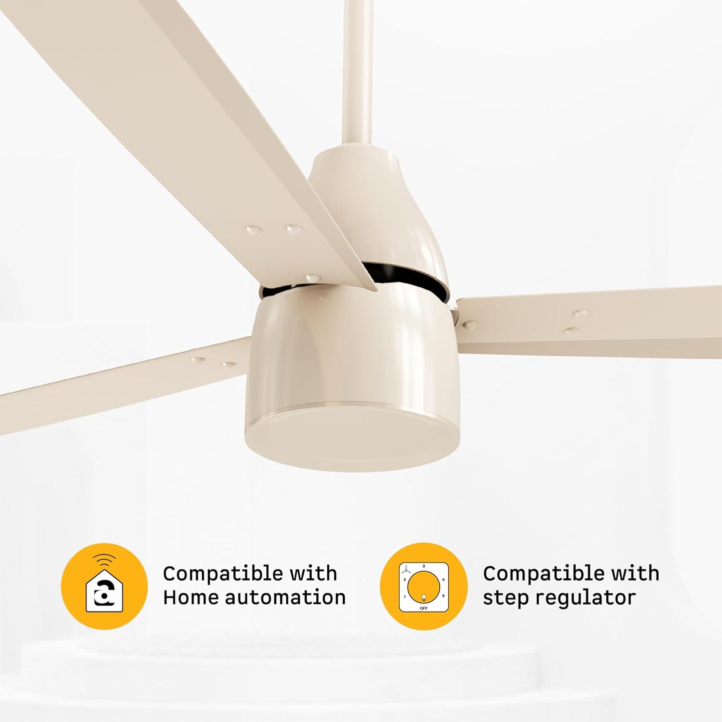 atomberg Renesa Prime 1200mm BLDC Ceiling Fan | Compatible with Step Regulator | BEE 5 star | High Air Delivery | Low Noise | Sleek Design | Power Saving | 3 Year Warranty |Seasand Ivory