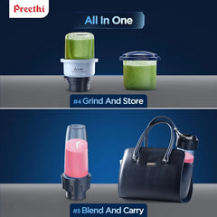 Preethi Blueleaf Titanium 15.0 | Mixer grinder | 1000 Watt Mixie with 15 advanced features| 7 Jars